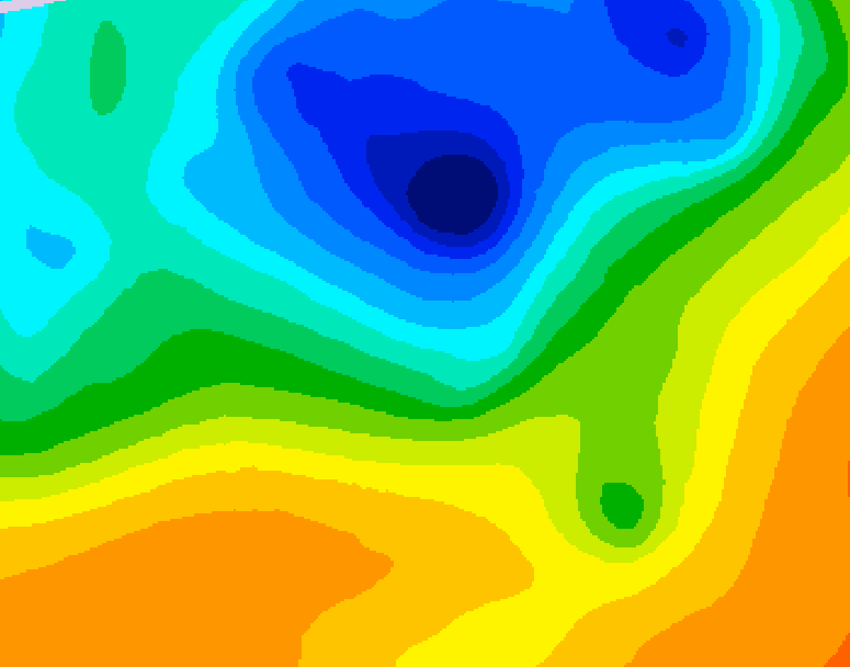 GDPS 500 millibar geopotential height 072 hour forecast chart for Canada based on 2025/05/07 0000Z data