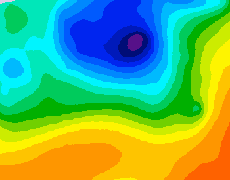 GDPS 500 millibar geopotential height 096 hour forecast chart for Canada based on 2025/05/07 0000Z data