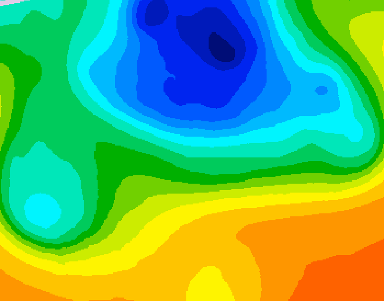 GDPS 500 millibar geopotential height 132 hour forecast chart for Canada based on 2025/05/07 0000Z data