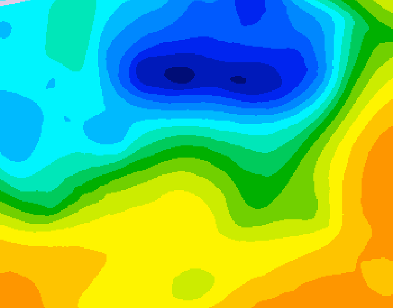 GDPS 500 millibar geopotential height 012 hour forecast chart for Canada based on 2025/05/07 1200Z data
