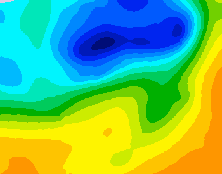 GDPS 500 millibar geopotential height 024 hour forecast chart for Canada based on 2025/05/07 1200Z data