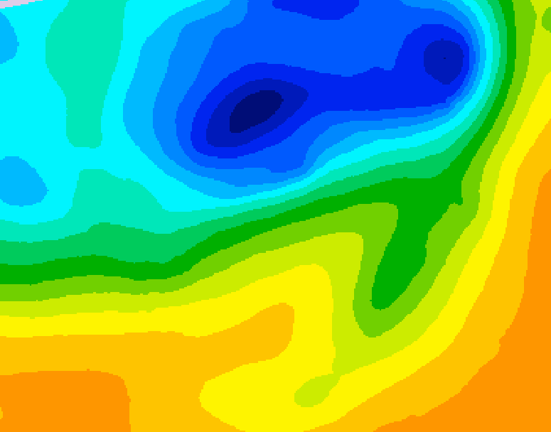 GDPS 500 millibar geopotential height 030 hour forecast chart for Canada based on 2025/05/07 1200Z data