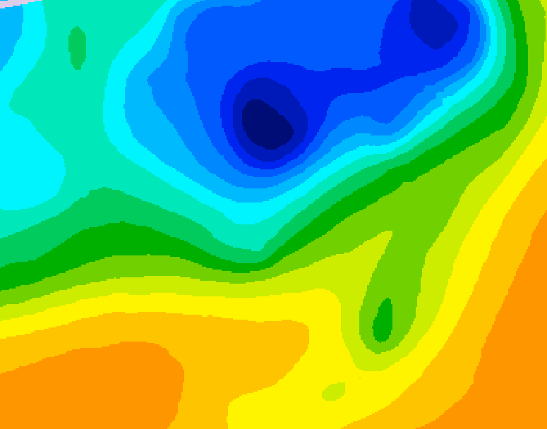 GDPS 500 millibar geopotential height 048 hour forecast chart for Canada based on 2025/05/07 1200Z data
