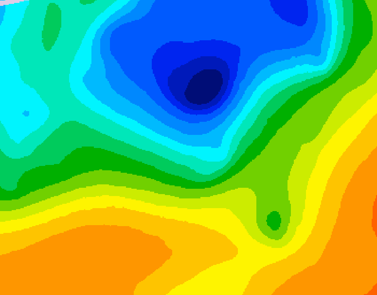 GDPS 500 millibar geopotential height 060 hour forecast chart for Canada based on 2025/05/07 1200Z data