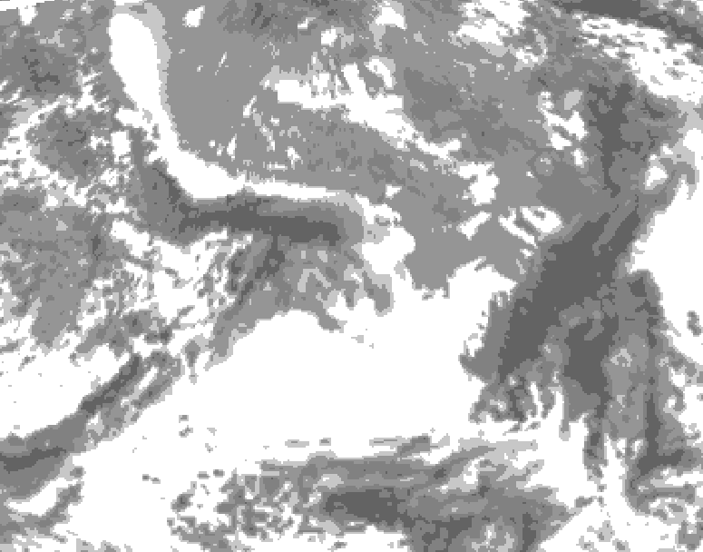 GDPS total cloud 024 hour forecast chart for Canada based on 2025/05/07 0000Z data
