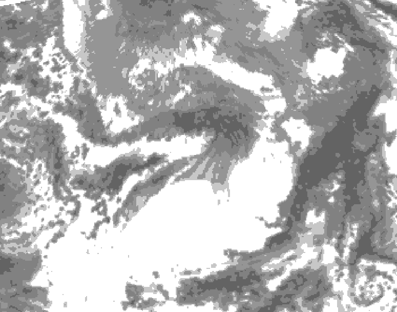 GDPS total cloud 036 hour forecast chart for Canada based on 2025/05/07 0000Z data