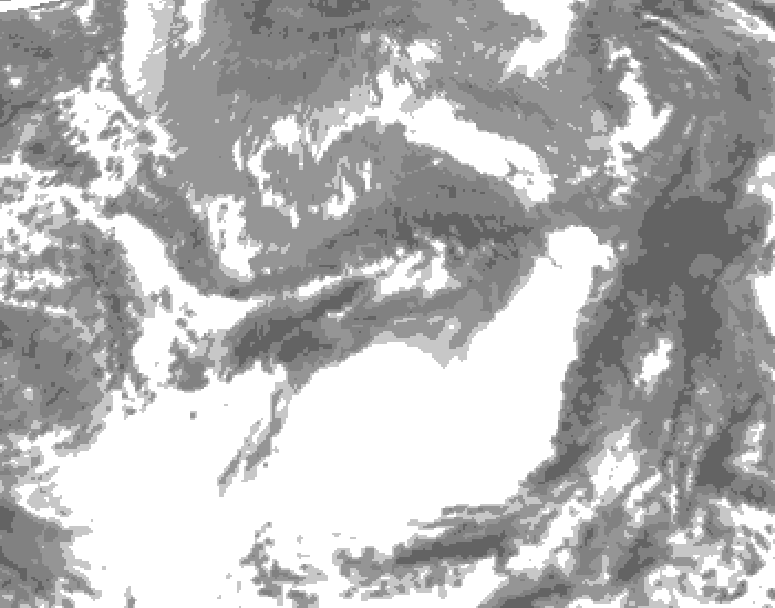GDPS total cloud 042 hour forecast chart for Canada based on 2025/05/07 0000Z data