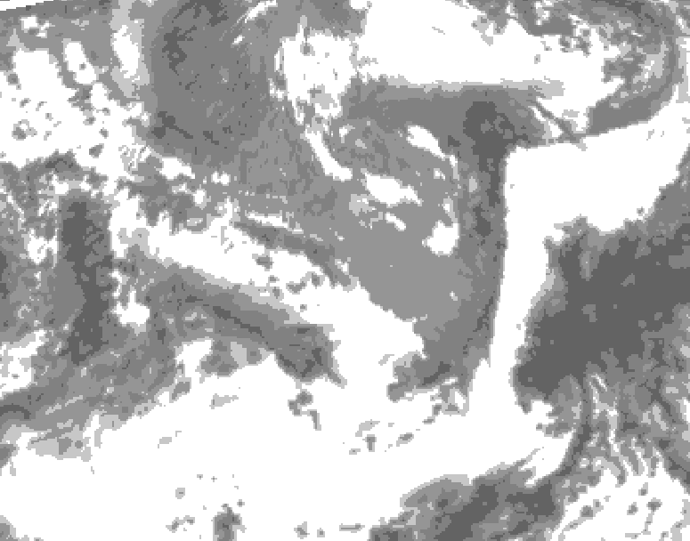 GDPS total cloud 084 hour forecast chart for Canada based on 2025/05/07 0000Z data