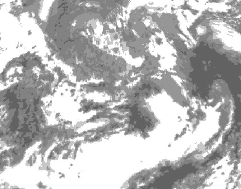 GDPS total cloud 108 hour forecast chart for Canada based on 2025/05/07 0000Z data