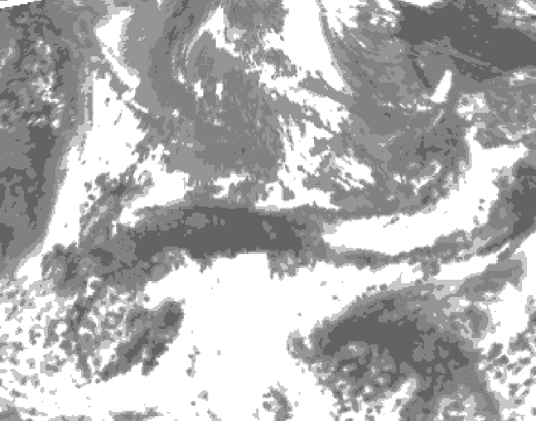 GDPS total cloud 168 hour forecast chart for Canada based on 2025/05/07 0000Z data