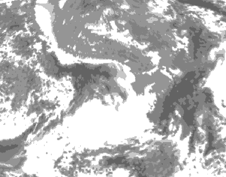 GDPS total cloud 012 hour forecast chart for Canada based on 2025/05/07 1200Z data