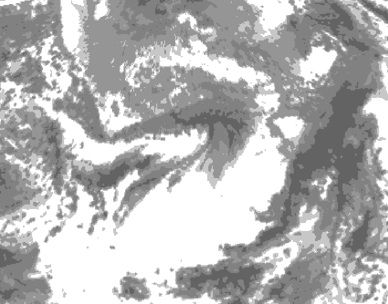 GDPS total cloud 024 hour forecast chart for Canada based on 2025/05/07 1200Z data