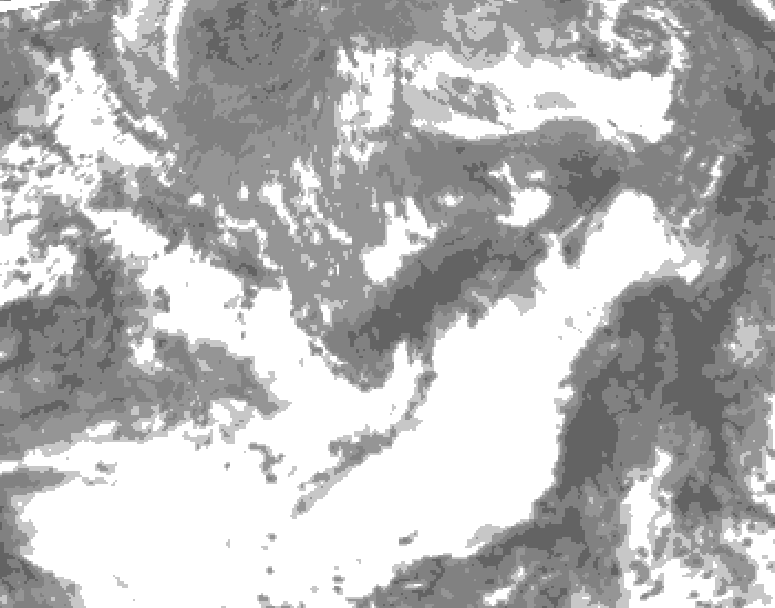 GDPS total cloud 048 hour forecast chart for Canada based on 2025/05/07 1200Z data