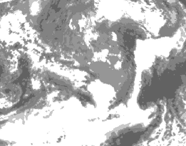 GDPS total cloud 072 hour forecast chart for Canada based on 2025/05/07 1200Z data