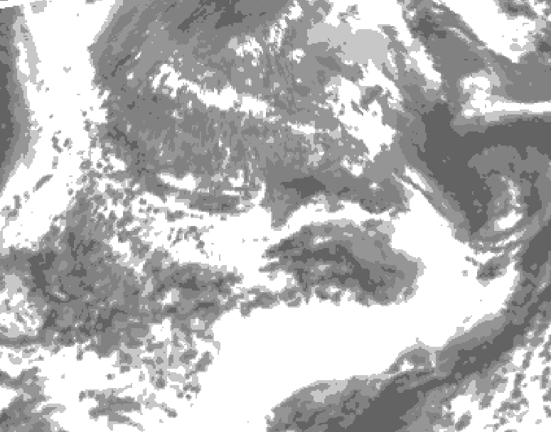 GDPS total cloud 108 hour forecast chart for Canada based on 2025/05/07 1200Z data