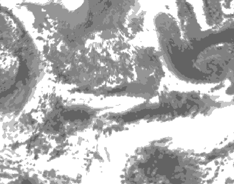 GDPS total cloud 132 hour forecast chart for Canada based on 2025/05/07 1200Z data