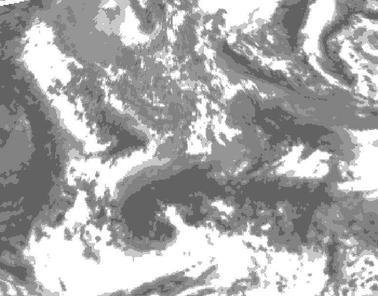 GDPS total cloud 192 hour forecast chart for Canada based on 2025/05/07 1200Z data