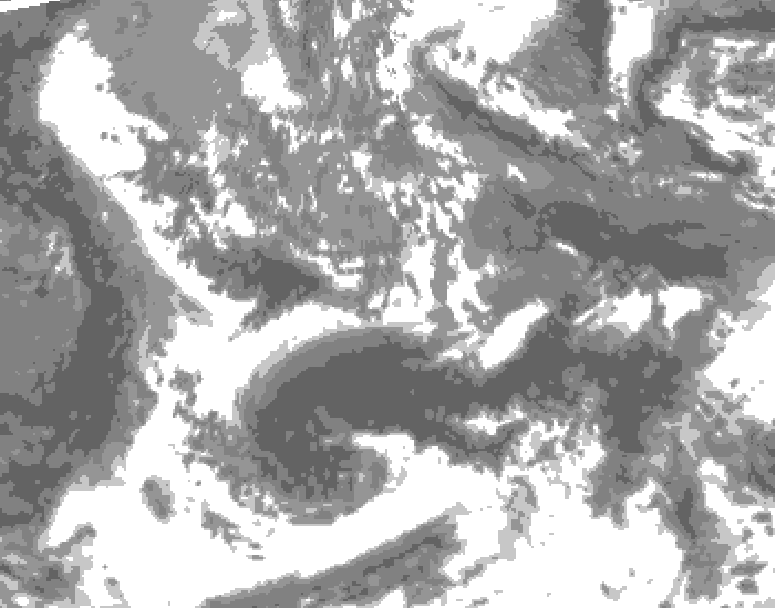GDPS total cloud 198 hour forecast chart for Canada based on 2025/05/07 1200Z data