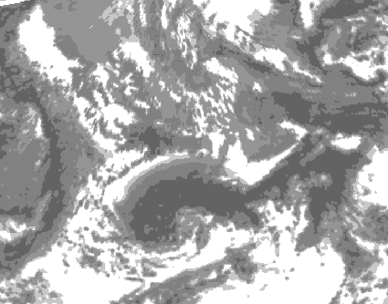 GDPS total cloud 204 hour forecast chart for Canada based on 2025/05/07 1200Z data