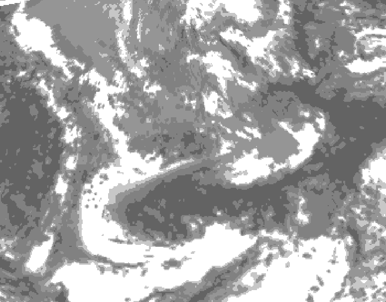 GDPS total cloud 216 hour forecast chart for Canada based on 2025/05/07 1200Z data