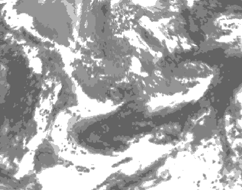 GDPS total cloud 222 hour forecast chart for Canada based on 2025/05/07 1200Z data