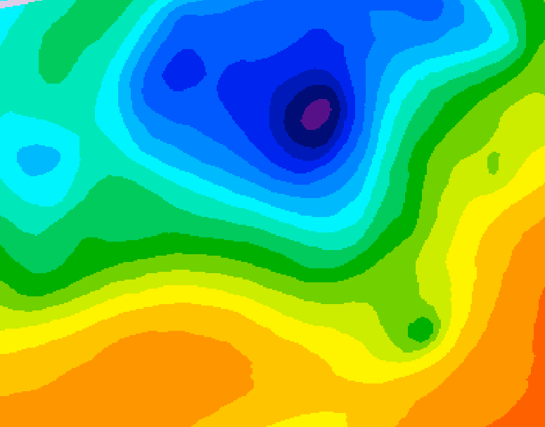 GDPS 500 millibar geopotential height 060 hour forecast chart for Canada based on 2025/05/08 0000Z data