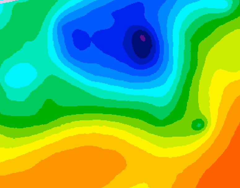 GDPS 500 millibar geopotential height 072 hour forecast chart for Canada based on 2025/05/08 0000Z data