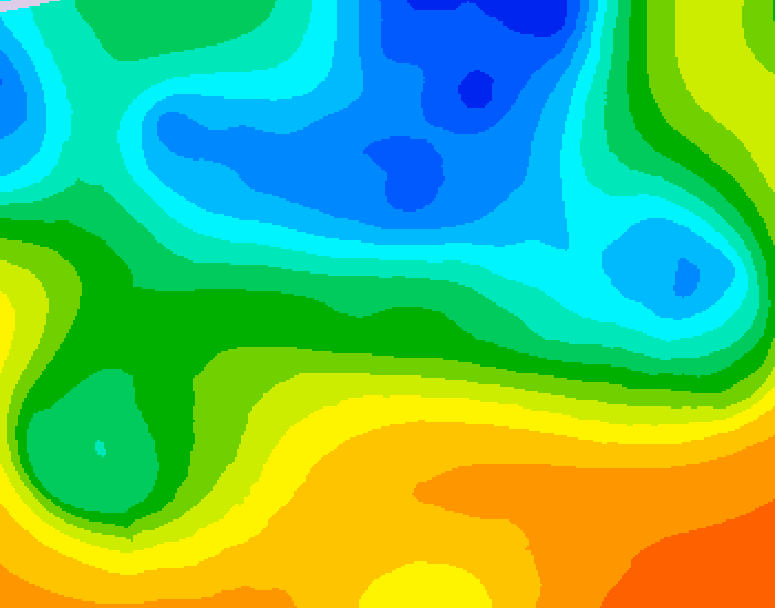 GDPS 500 millibar geopotential height 096 hour forecast chart for Canada based on 2025/05/08 1200Z data
