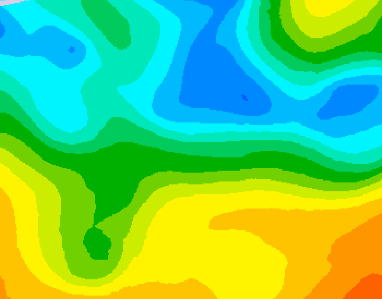 GDPS 500 millibar geopotential height 132 hour forecast chart for Canada based on 2025/05/08 1200Z data