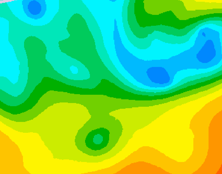 GDPS 500 millibar geopotential height 180 hour forecast chart for Canada based on 2025/05/08 1200Z data