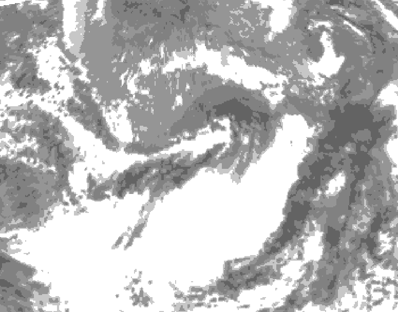 GDPS total cloud 018 hour forecast chart for Canada based on 2025/05/08 0000Z data