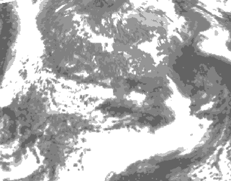GDPS total cloud 096 hour forecast chart for Canada based on 2025/05/08 0000Z data