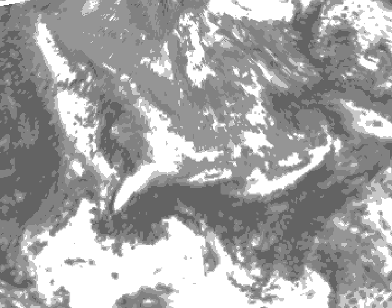 GDPS total cloud 180 hour forecast chart for Canada based on 2025/05/08 0000Z data