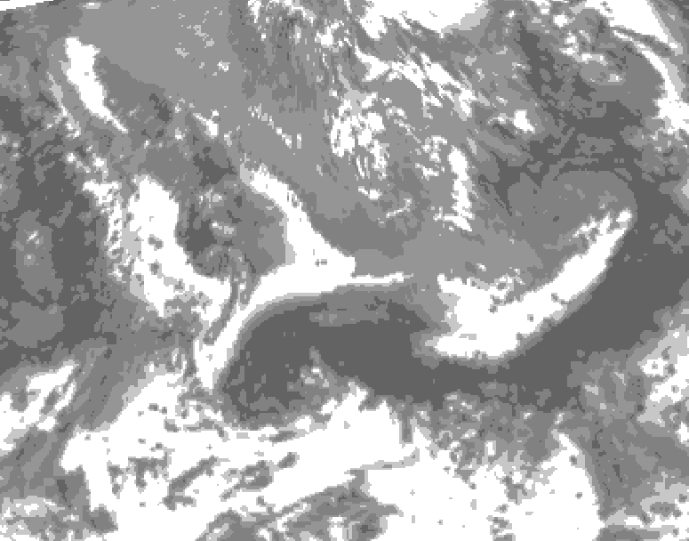 GDPS total cloud 192 hour forecast chart for Canada based on 2025/05/08 0000Z data