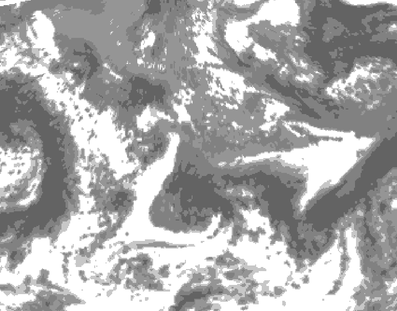 GDPS total cloud 216 hour forecast chart for Canada based on 2025/05/08 0000Z data