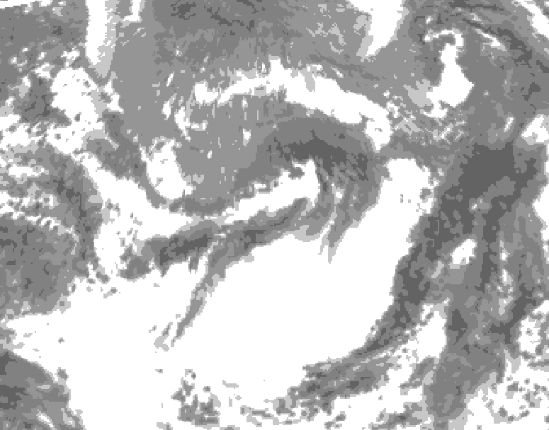 GDPS total cloud 006 hour forecast chart for Canada based on 2025/05/08 1200Z data