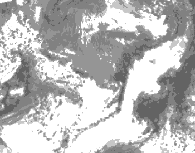 GDPS total cloud 036 hour forecast chart for Canada based on 2025/05/08 1200Z data