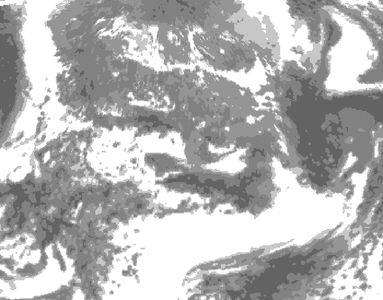 GDPS total cloud 084 hour forecast chart for Canada based on 2025/05/08 1200Z data