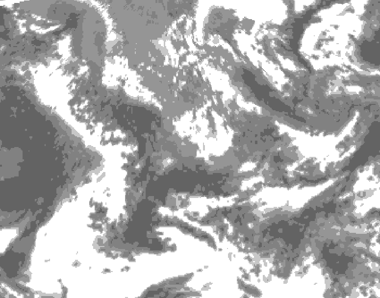 GDPS total cloud 168 hour forecast chart for Canada based on 2025/05/08 1200Z data