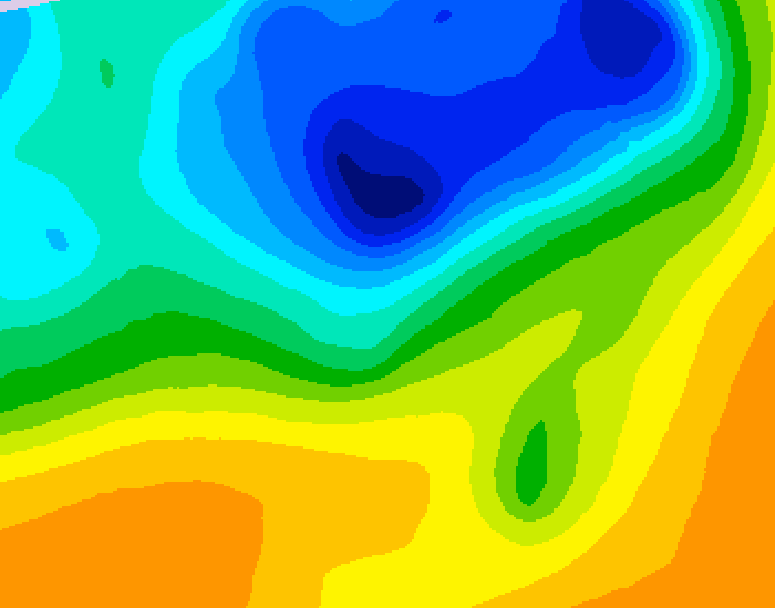 GDPS 500 millibar geopotential height 012 hour forecast chart for Canada based on 2025/05/09 0000Z data