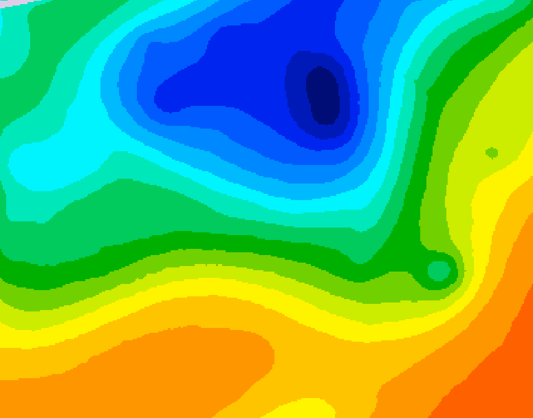 GDPS 500 millibar geopotential height 048 hour forecast chart for Canada based on 2025/05/09 0000Z data