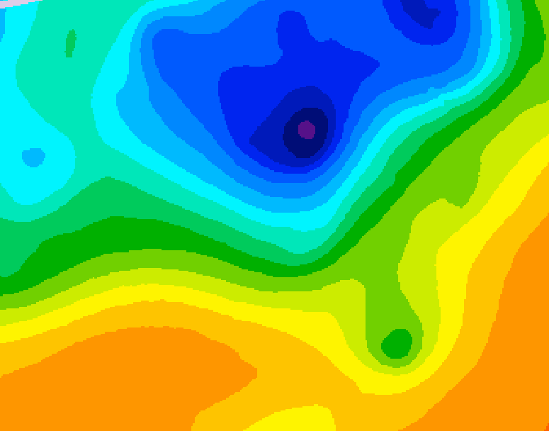 GDPS 500 millibar geopotential height 012 hour forecast chart for Canada based on 2025/05/09 1200Z data