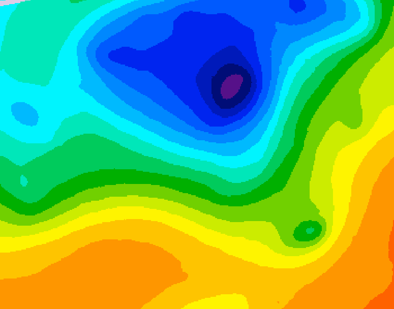 GDPS 500 millibar geopotential height 024 hour forecast chart for Canada based on 2025/05/09 1200Z data