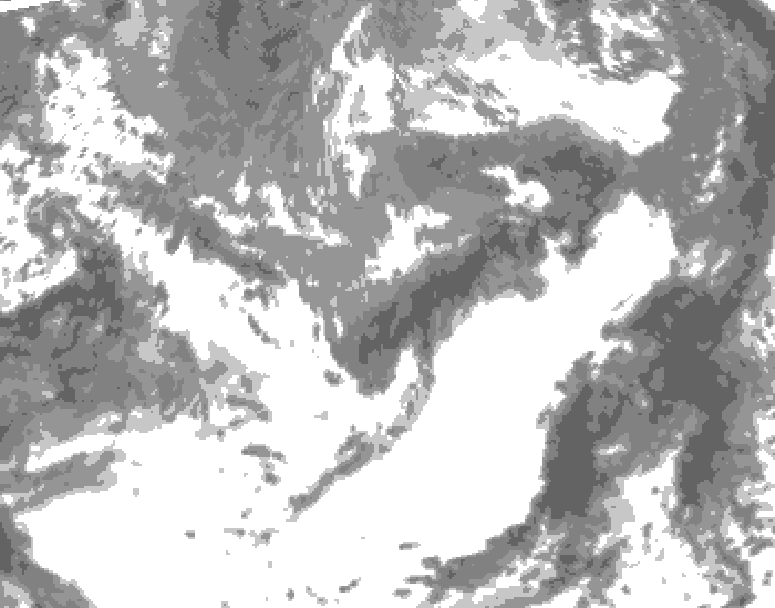GDPS total cloud 012 hour forecast chart for Canada based on 2025/05/09 0000Z data