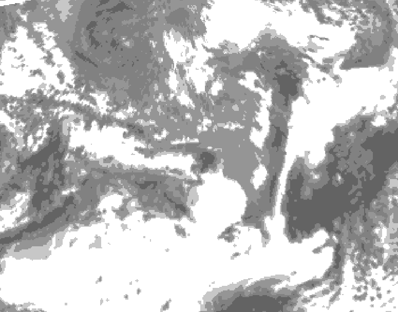 GDPS total cloud 036 hour forecast chart for Canada based on 2025/05/09 0000Z data