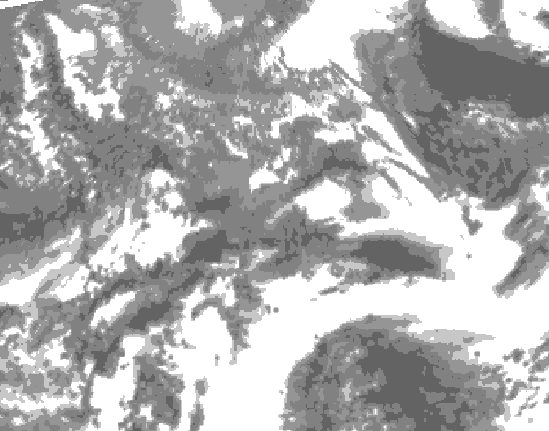 GDPS total cloud 108 hour forecast chart for Canada based on 2025/05/09 0000Z data