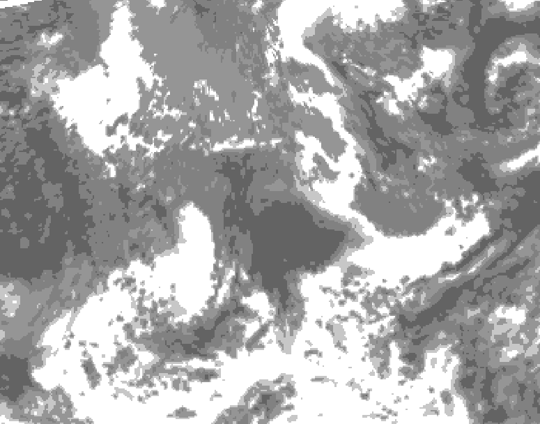 GDPS total cloud 156 hour forecast chart for Canada based on 2025/05/09 1200Z data