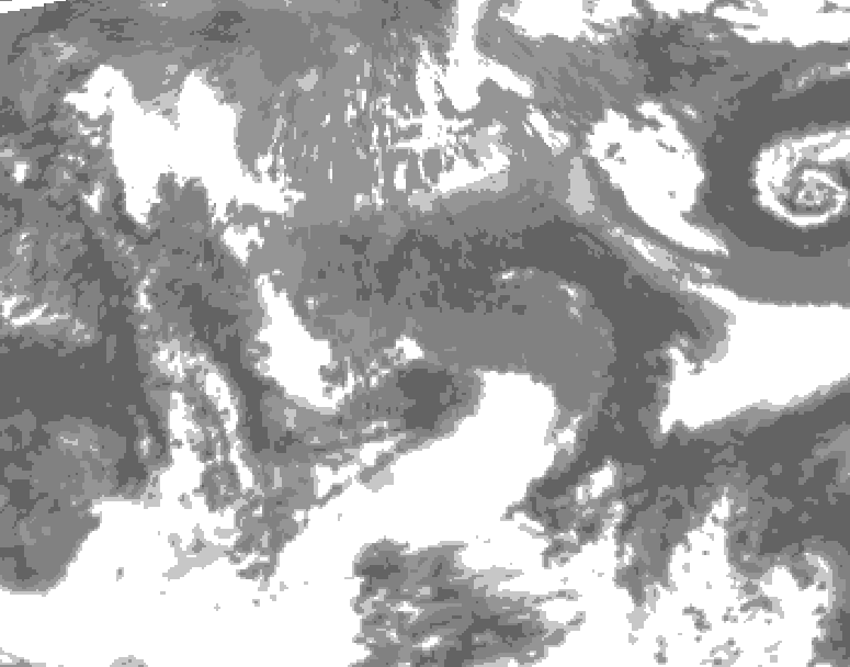 GDPS total cloud 198 hour forecast chart for Canada based on 2025/05/09 1200Z data