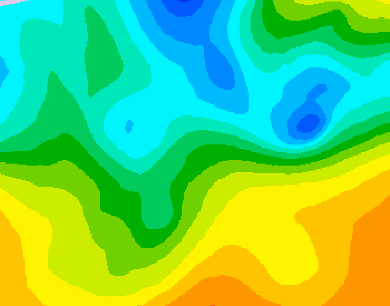 GDPS 500 millibar geopotential height 138 hour forecast chart for Canada based on 2025/05/10 0000Z data
