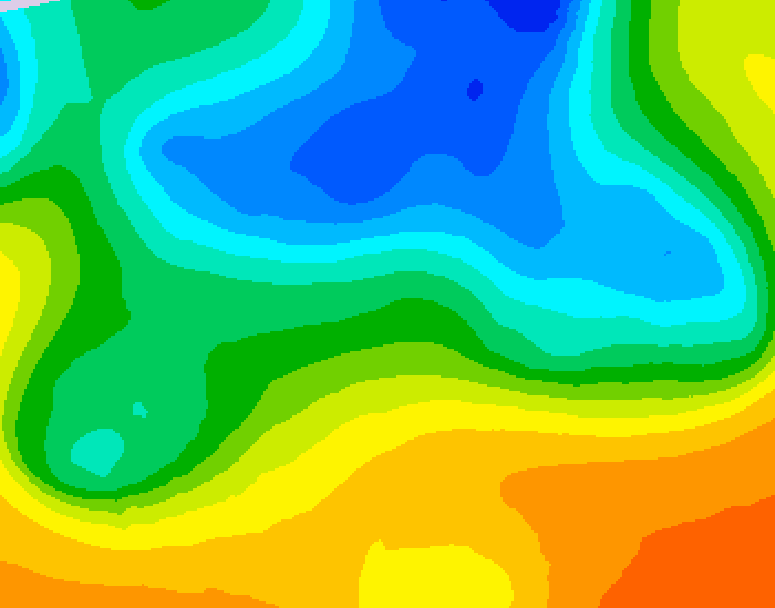 GDPS 500 millibar geopotential height 048 hour forecast chart for Canada based on 2025/05/10 1200Z data